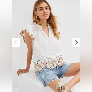 Love the Label scalloped eyelet blouse